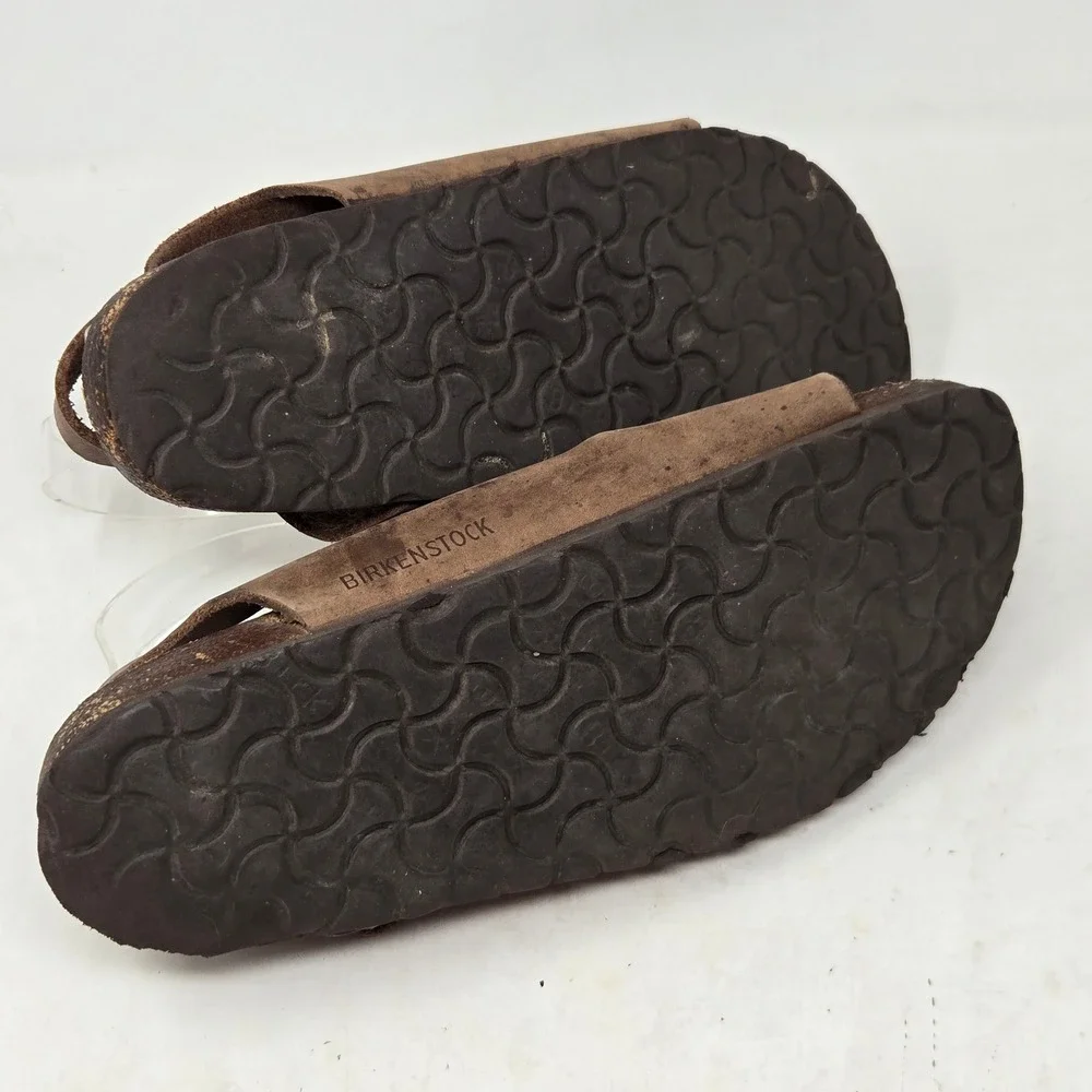 Birkenstock Milano Leather Sandals Brown Oiled Leather Backstrap Mens 40 L9 M7